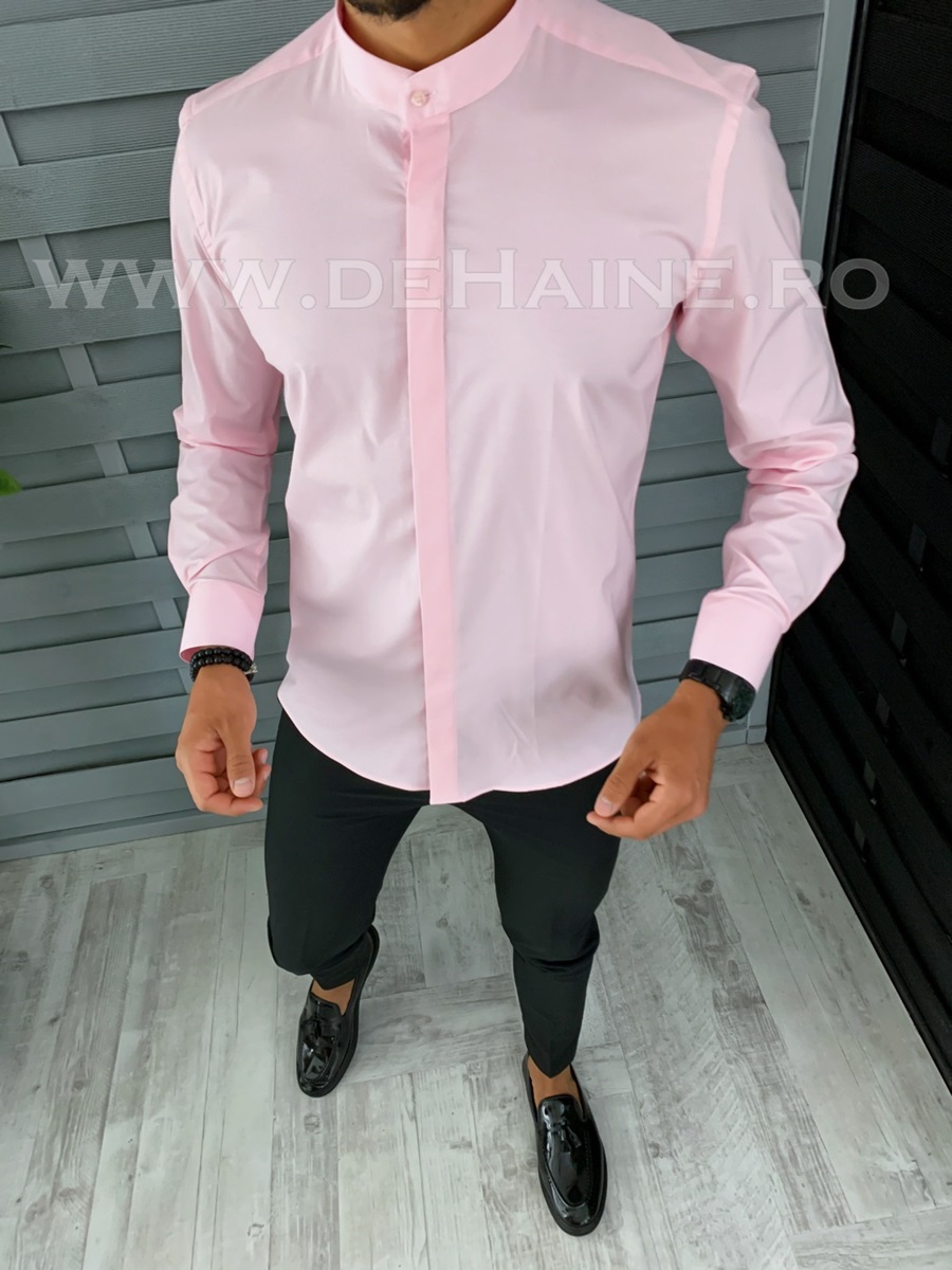 Camasa barbati roz slim fit b2127*
